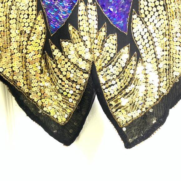 Vintage Pure Silk Sequin Butterfly Top - Picture 6 of 8